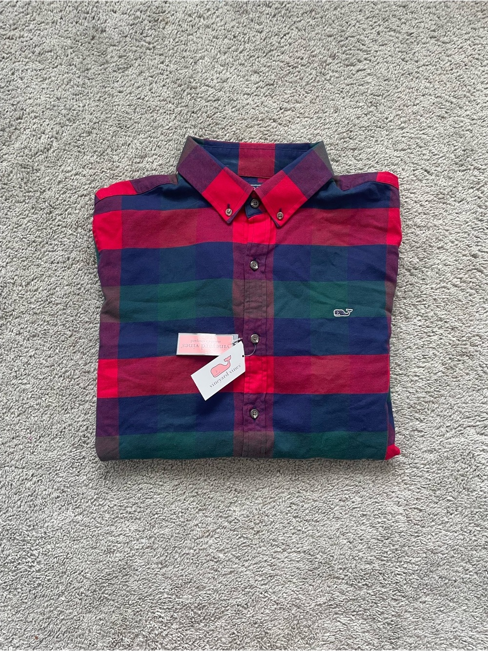 Vineyard Vines Slim Fit Whale Shirt Plaid Flannel Button-Down Long Sleeve Medium